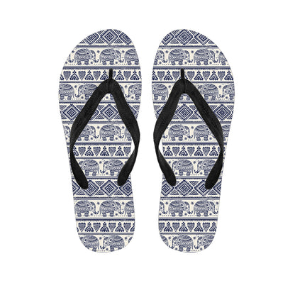 African Tribal Elephant Pattern Print Flip Flops