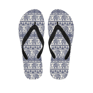 African Tribal Elephant Pattern Print Flip Flops