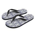 African Tribal Elephant Pattern Print Flip Flops