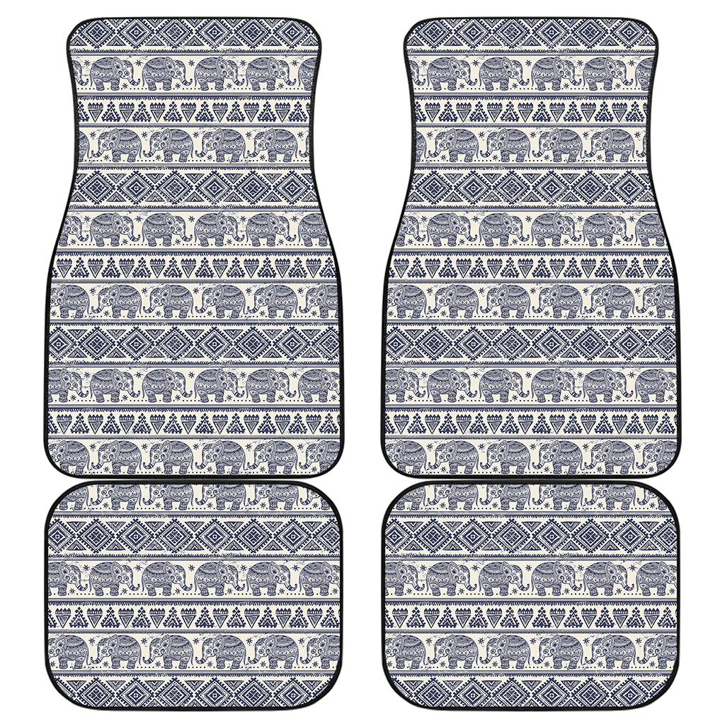 African Tribal Elephant Pattern Print Front and Back Car Floor Mats