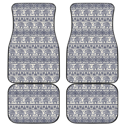 African Tribal Elephant Pattern Print Front and Back Car Floor Mats