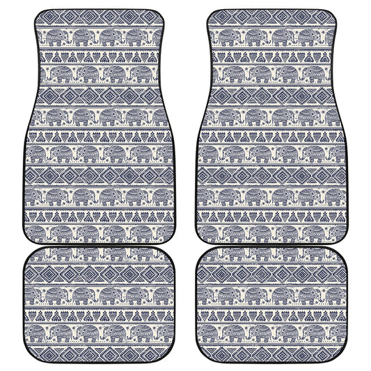 African Tribal Elephant Pattern Print Front and Back Car Floor Mats