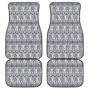 African Tribal Elephant Pattern Print Front and Back Car Floor Mats