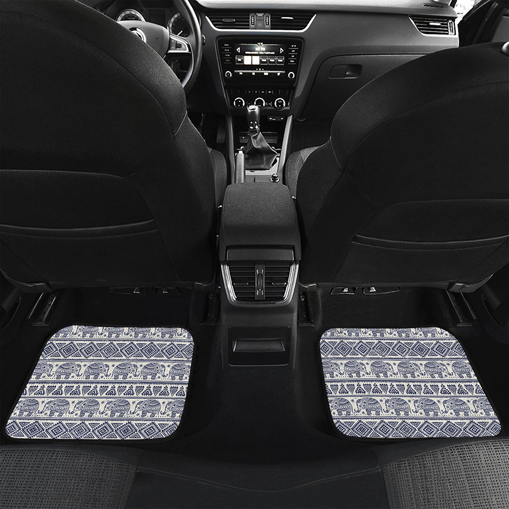 African Tribal Elephant Pattern Print Front and Back Car Floor Mats