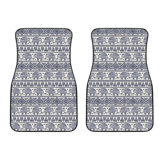 African Tribal Elephant Pattern Print Front Car Floor Mats