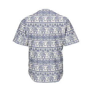 African Tribal Elephant Pattern Print Men's Baseball Jersey