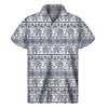 African Tribal Elephant Pattern Print Men's Short Sleeve Shirt