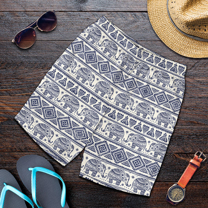 African Tribal Elephant Pattern Print Men's Shorts