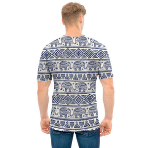 African Tribal Elephant Pattern Print Men's T-Shirt