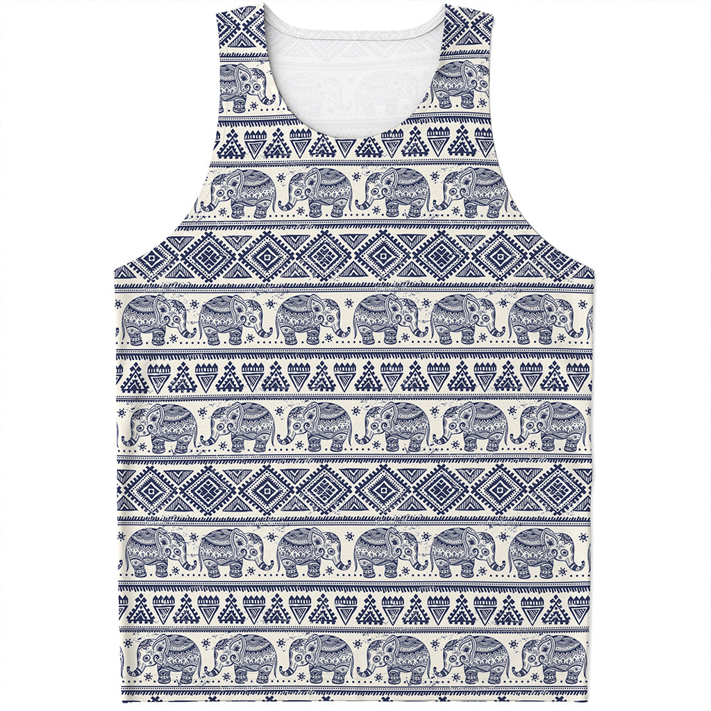 African Tribal Elephant Pattern Print Men's Tank Top