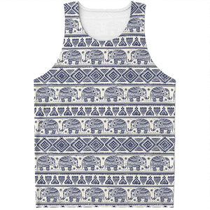 African Tribal Elephant Pattern Print Men's Tank Top