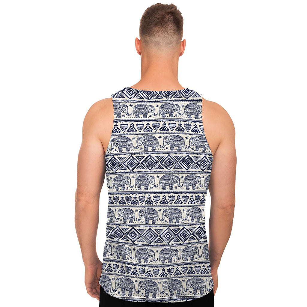 African Tribal Elephant Pattern Print Men's Tank Top