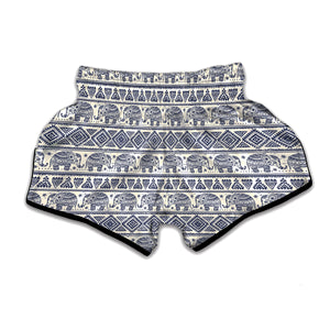 African Tribal Elephant Pattern Print Muay Thai Boxing Shorts