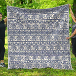 African Tribal Elephant Pattern Print Quilt