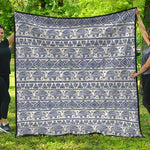 African Tribal Elephant Pattern Print Quilt