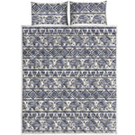 African Tribal Elephant Pattern Print Quilt Bed Set