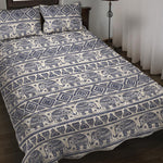 African Tribal Elephant Pattern Print Quilt Bed Set