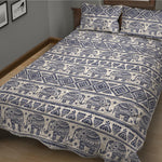 African Tribal Elephant Pattern Print Quilt Bed Set