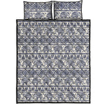 African Tribal Elephant Pattern Print Quilt Bed Set
