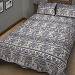 African Tribal Elephant Pattern Print Quilt Bed Set