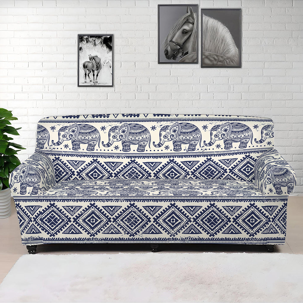 African Tribal Elephant Pattern Print Sofa Cover