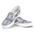 African Tribal Elephant Pattern Print White Slip On Sneakers