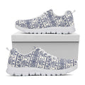 African Tribal Elephant Pattern Print White Running Shoes