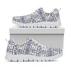 African Tribal Elephant Pattern Print White Sneakers