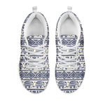 African Tribal Elephant Pattern Print White Sneakers