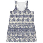 African Tribal Elephant Pattern Print Women's Racerback Tank Top
