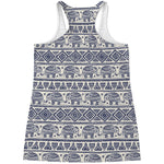 African Tribal Elephant Pattern Print Women's Racerback Tank Top