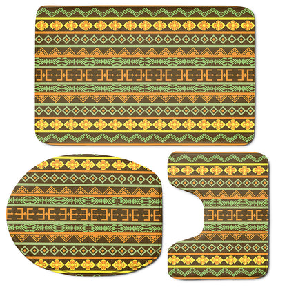 African Tribal Inspired Pattern Print 3 Piece Bath Mat Set