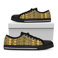 African Tribal Inspired Pattern Print Black Low Top Sneakers