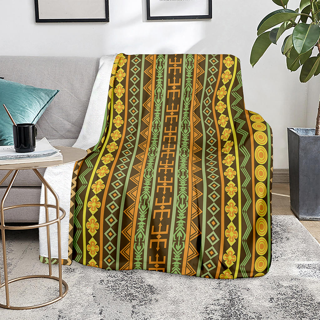 African Tribal Inspired Pattern Print Blanket