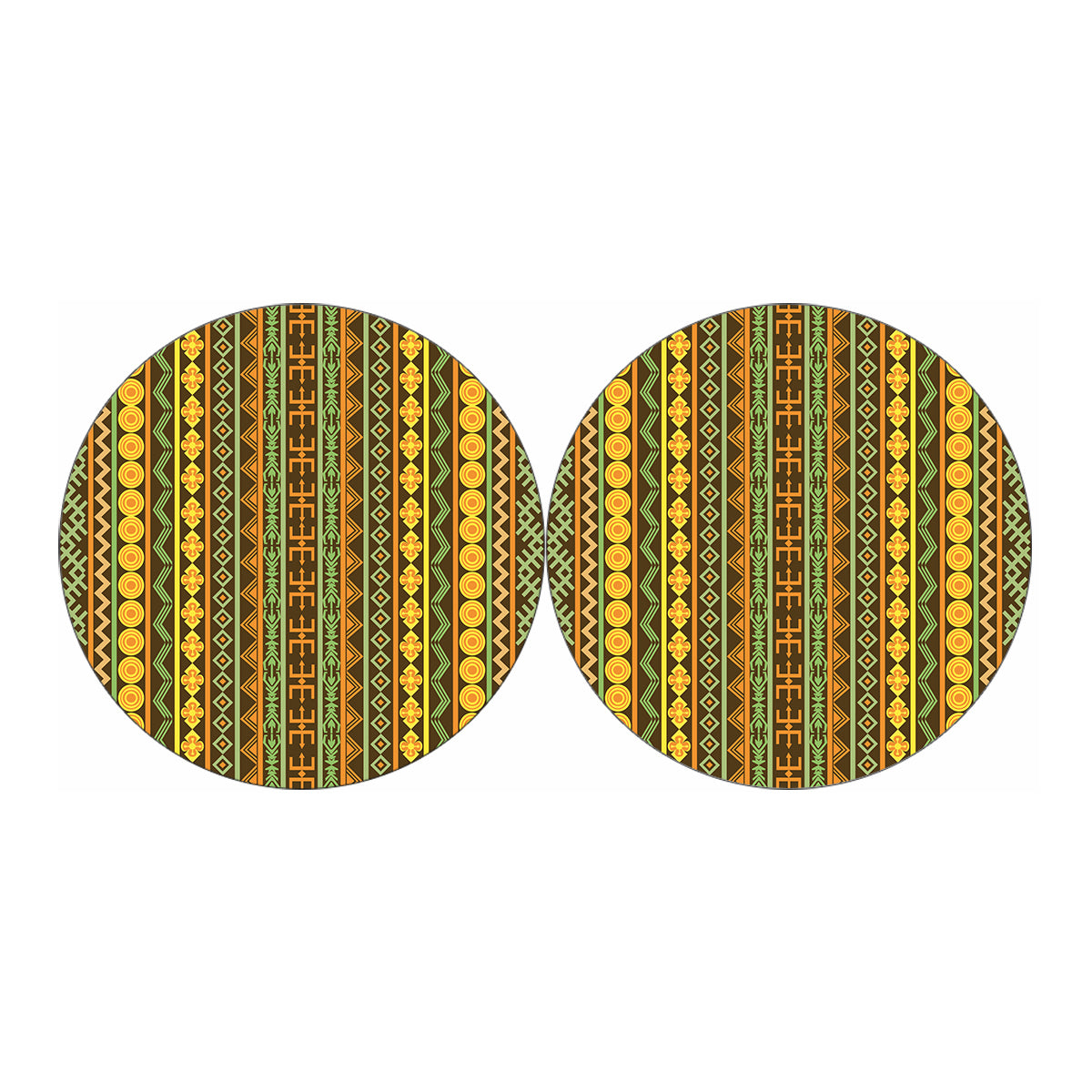 African Tribal Inspired Pattern Print Car Coasters