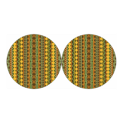 African Tribal Inspired Pattern Print Car Coasters