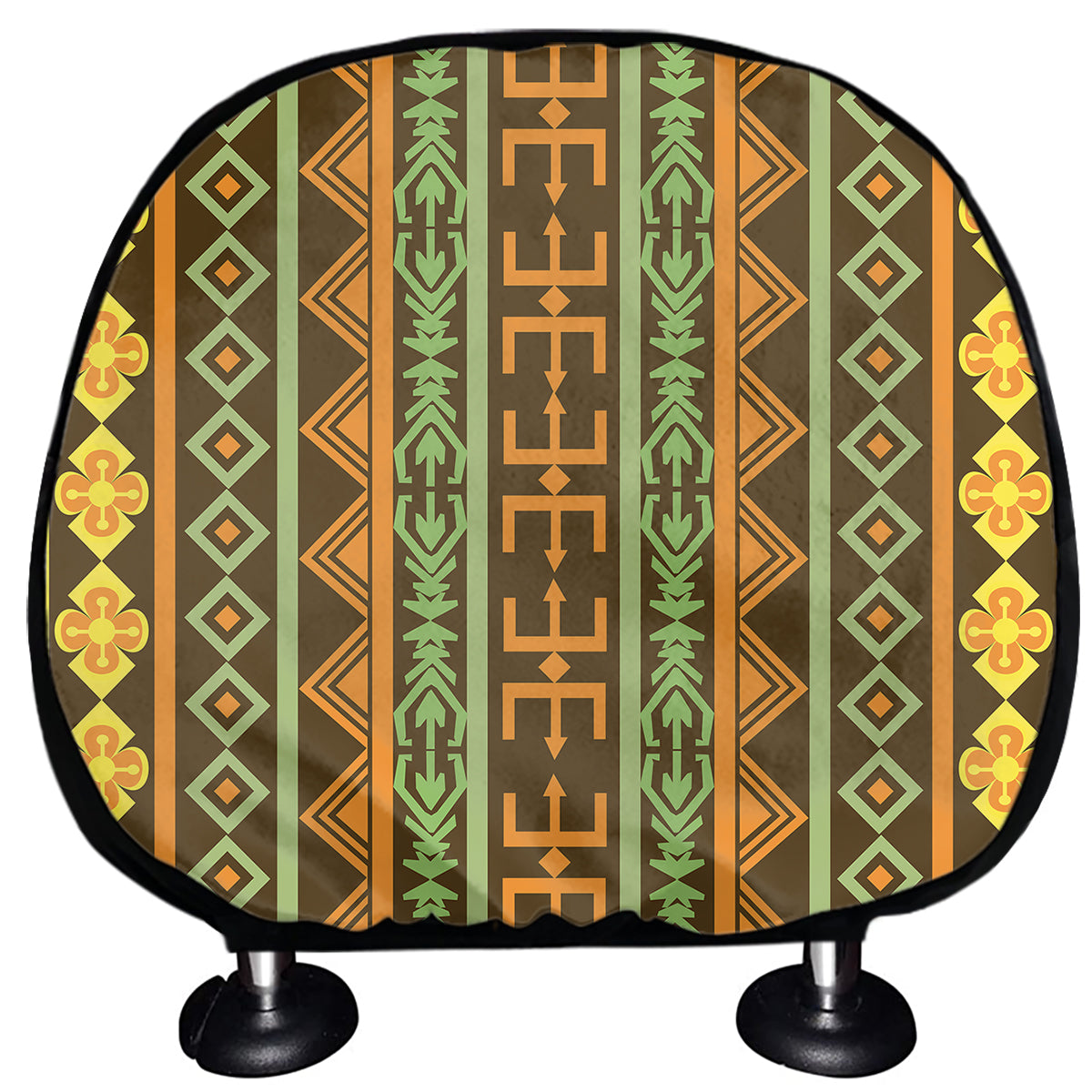 African Tribal Inspired Pattern Print Car Headrest Covers