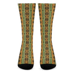 African Tribal Inspired Pattern Print Crew Socks