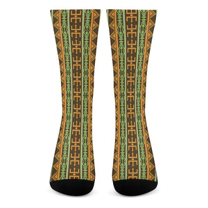 African Tribal Inspired Pattern Print Crew Socks