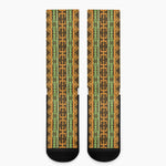 African Tribal Inspired Pattern Print Crew Socks