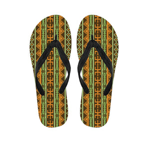 African Tribal Inspired Pattern Print Flip Flops