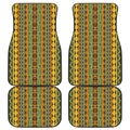 African Tribal Inspired Pattern Print Front and Back Car Floor Mats
