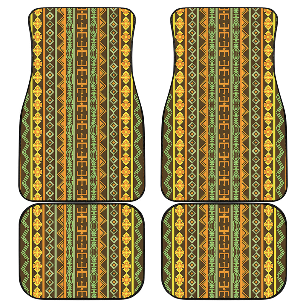 African Tribal Inspired Pattern Print Front and Back Car Floor Mats