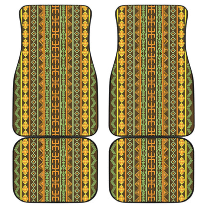 African Tribal Inspired Pattern Print Front and Back Car Floor Mats