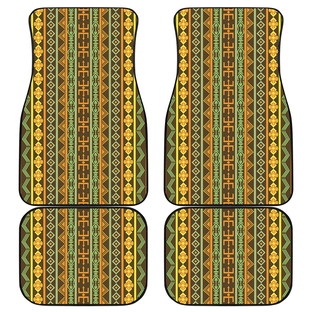 African Tribal Inspired Pattern Print Front and Back Car Floor Mats