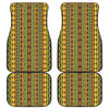 African Tribal Inspired Pattern Print Front and Back Car Floor Mats