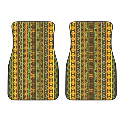 African Tribal Inspired Pattern Print Front Car Floor Mats