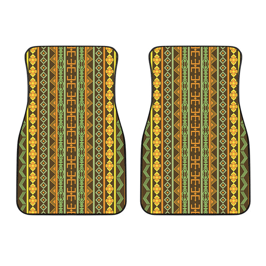 African Tribal Inspired Pattern Print Front Car Floor Mats