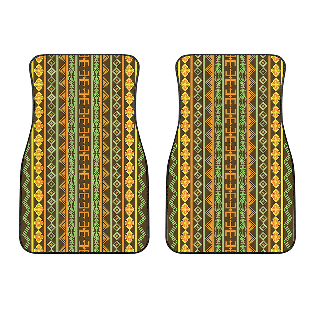 African Tribal Inspired Pattern Print Front Car Floor Mats