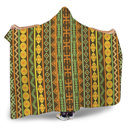 African Tribal Inspired Pattern Print Hooded Blanket